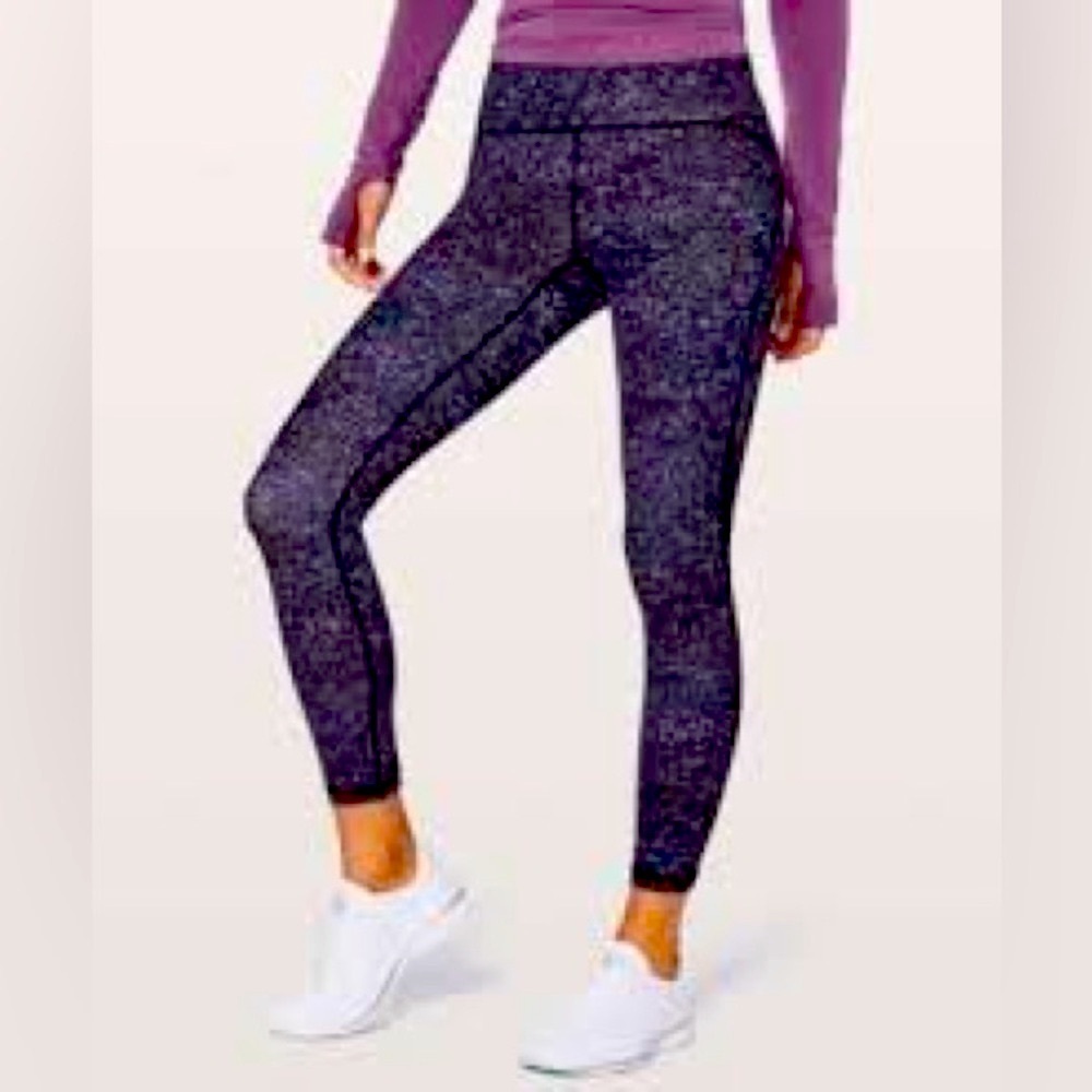 Lululemon Athletica purple blak colored High-Waisted streamlined Leggings